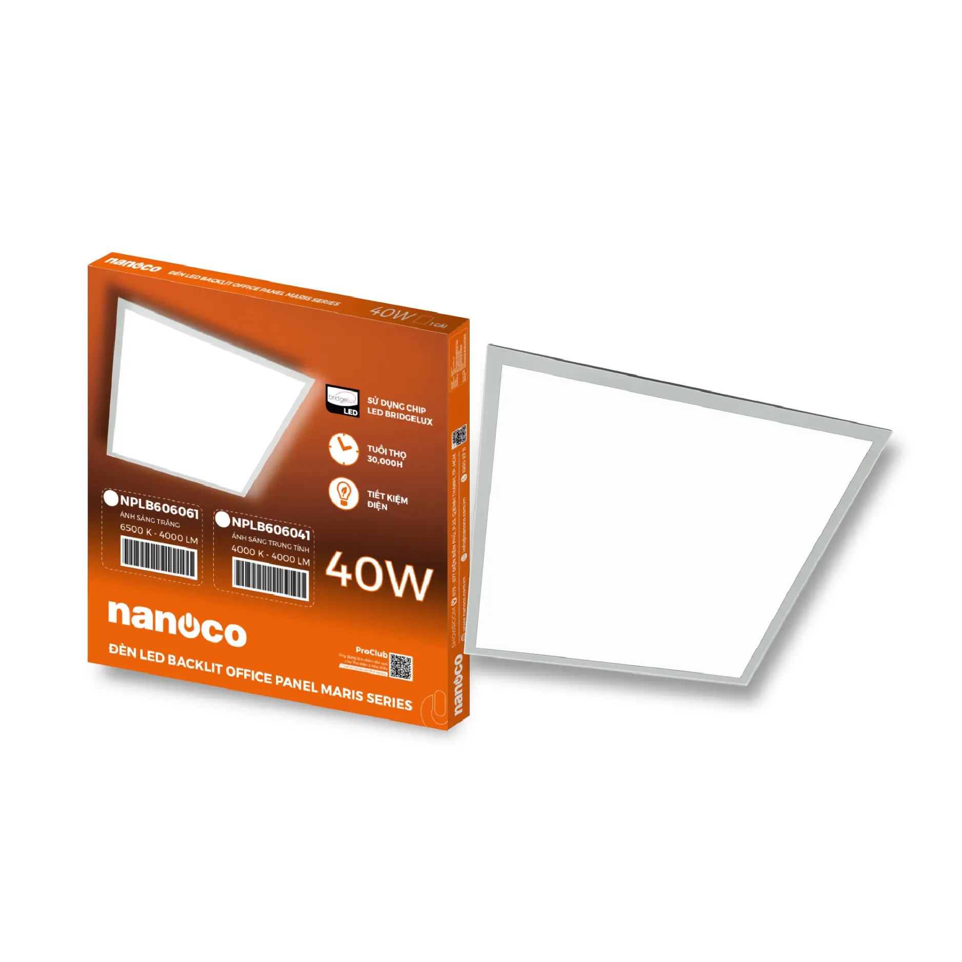 Đèn LED Panel Office Nanoco 600x600 - 40W – Mã NPLB6060